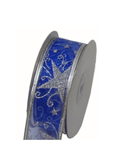 펄낚시오간디리본3.8cm(파랑)