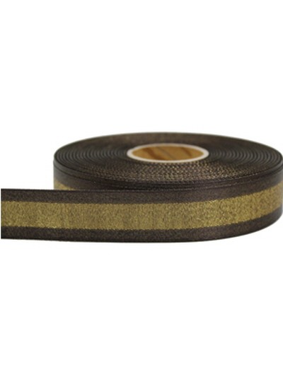 이중직금사리본(밤색)50yd