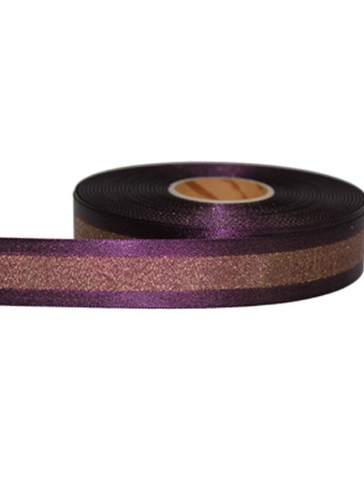 이중직금사리본(포도주)50yd