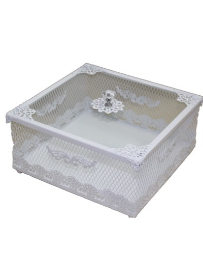 레이스철재화기바구니大(사각)스티로폼포함