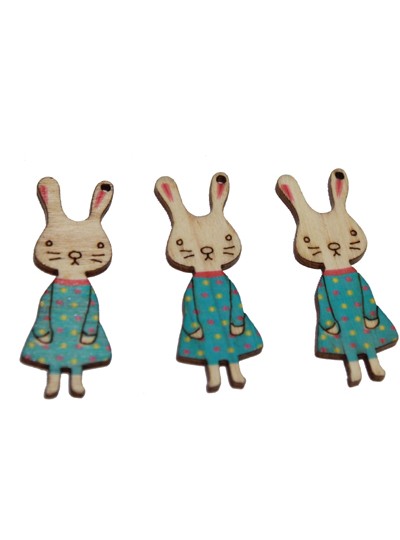 목각토끼1.5cm*5cm(민트)20개