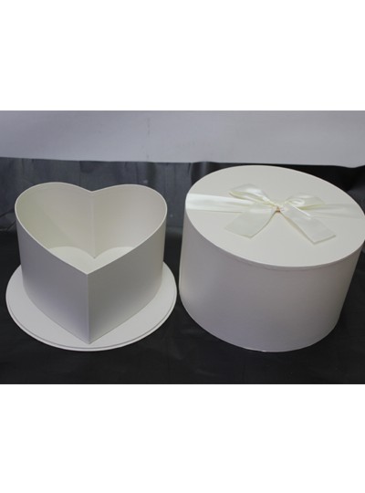원형하트플라워박스(아이보리)