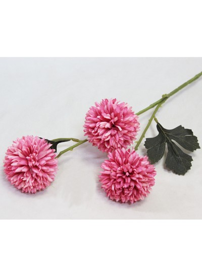 알륨가지조화3송이(핑크)꽃크기7cm*전체길이50cm
