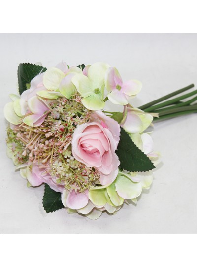 수국장미믹스번들조화(그린핑크)7줄기