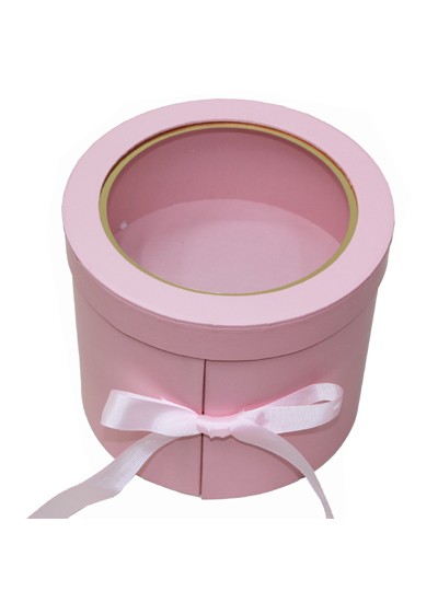 2단원형박스투명창(핑크)20cm*16.5cm