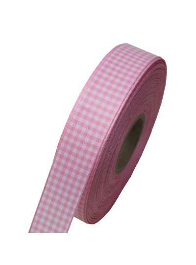 체크면리본(핑크)50yd