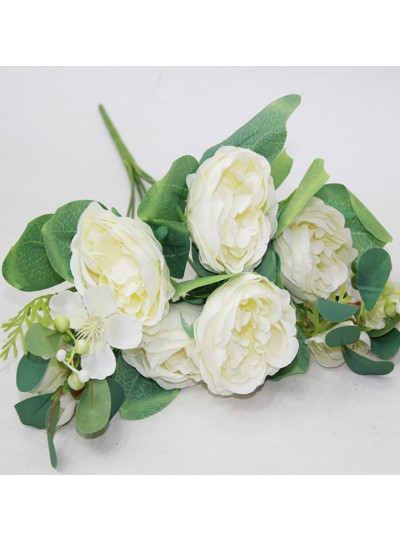 피오니장미부쉬조화(화이트)7줄기