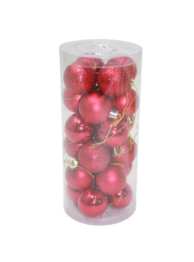 크리스마스볼(빨강)24개