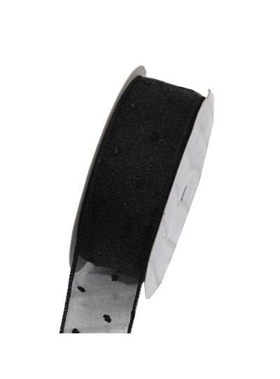 러플오간디리본4cm(블랙)10yd