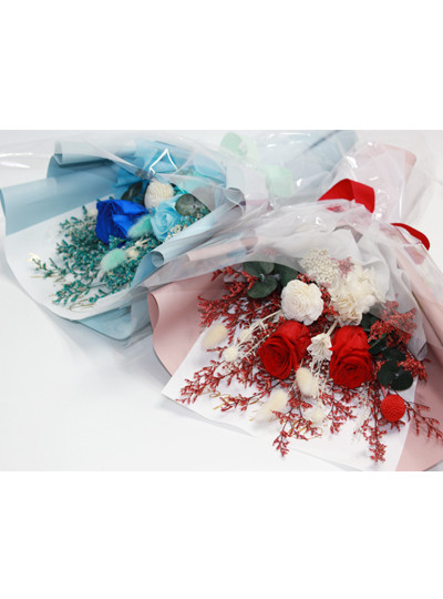 프리져브드장미꽃다발(2송이)5개