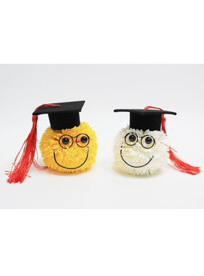 학사모비누퐁퐁이(18개)노랑/연아이보리(꽃대포함)7cm*7cm