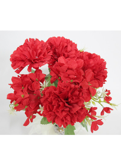 수국카네이션조화부쉬(빨강)줄기