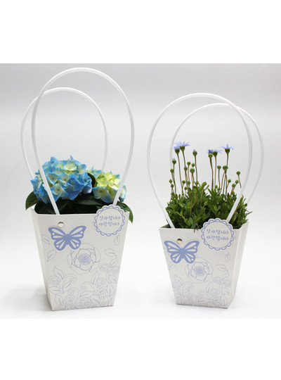 방수쇼핑백플라워(블루)10개