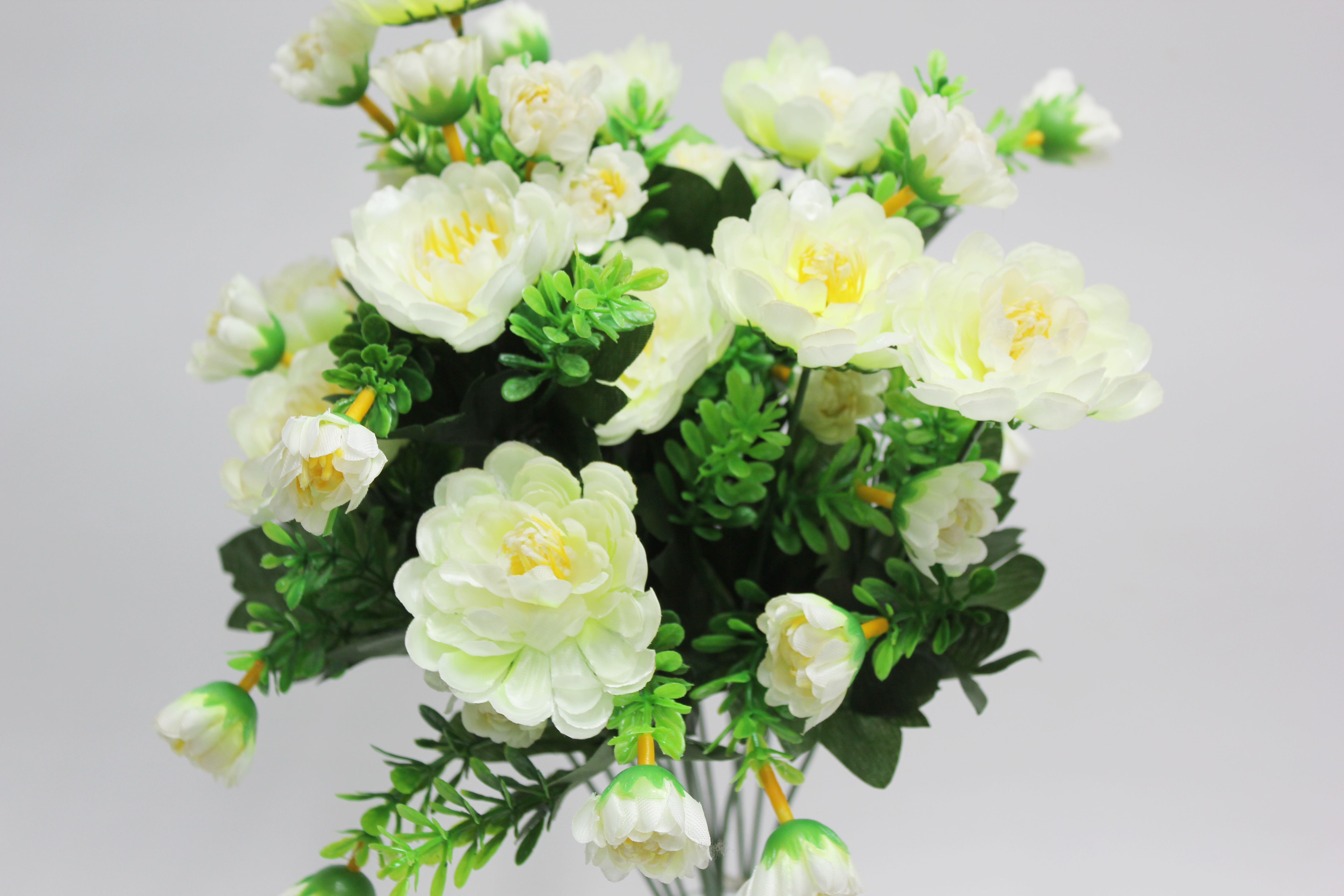 뉴미니국화 조화(크림)12줄기