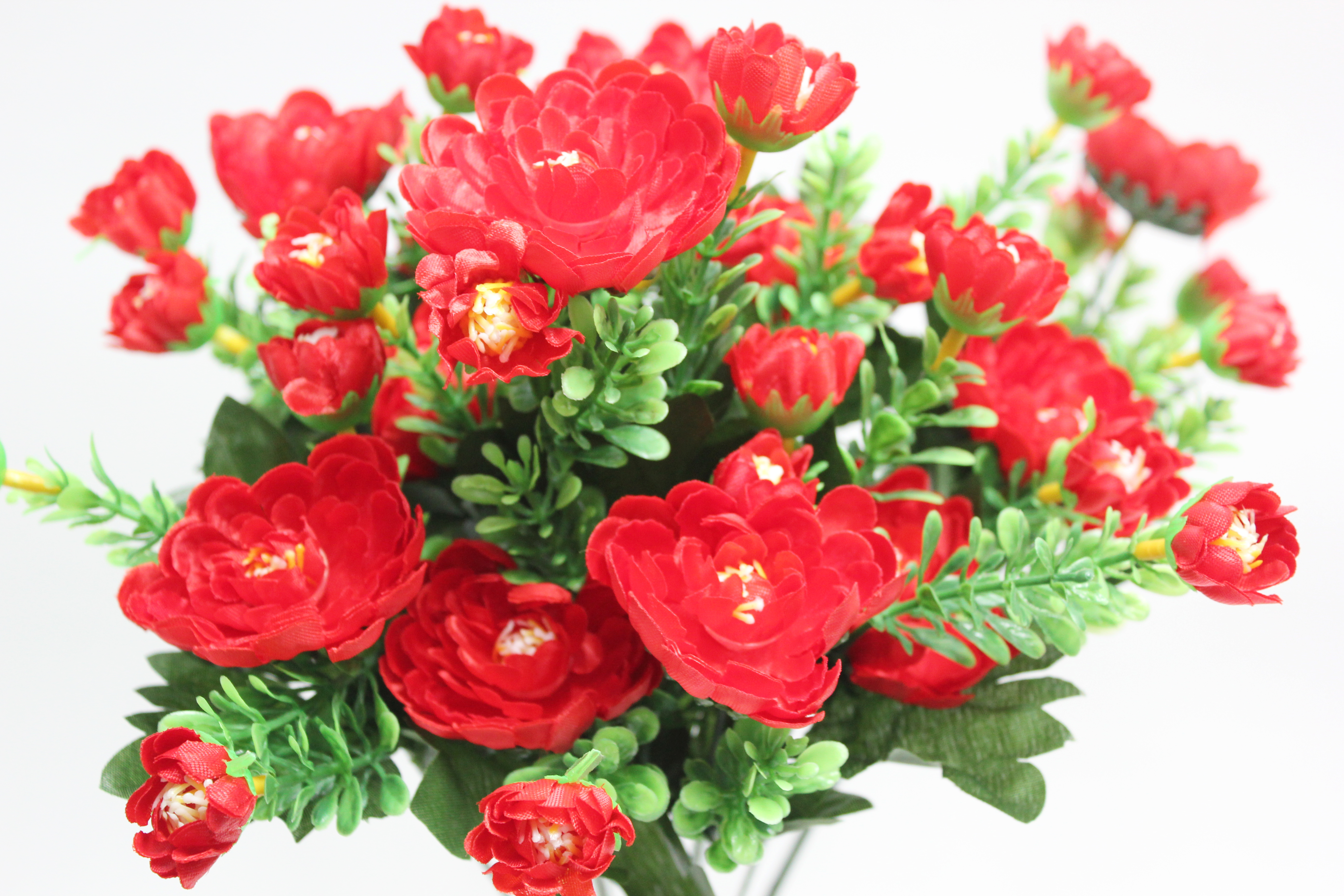 뉴미니국화 조화(빨강)12줄기