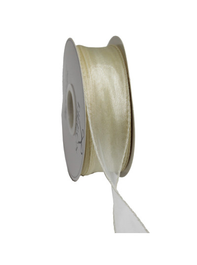실루엣오간디 리본4cm(미색)50yd